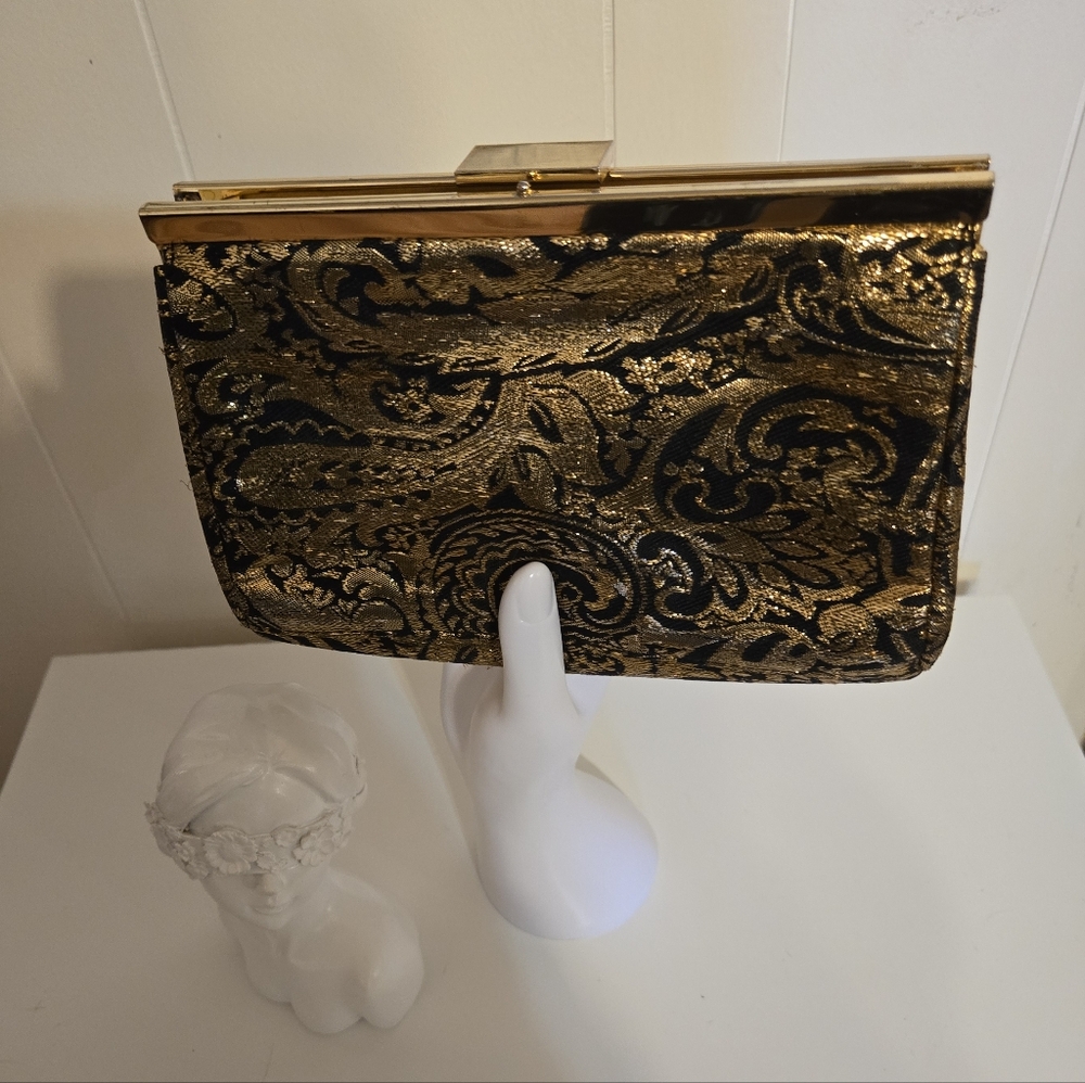 Vintage Estee Lauder Black & Gold Clutch